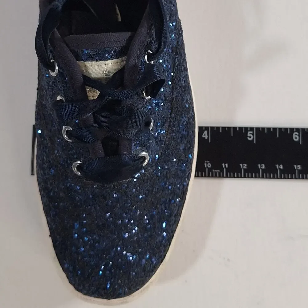 Keds X Kate Spade sz 6 Blue Glitter Women's Sneakers Casual Classic Preppy